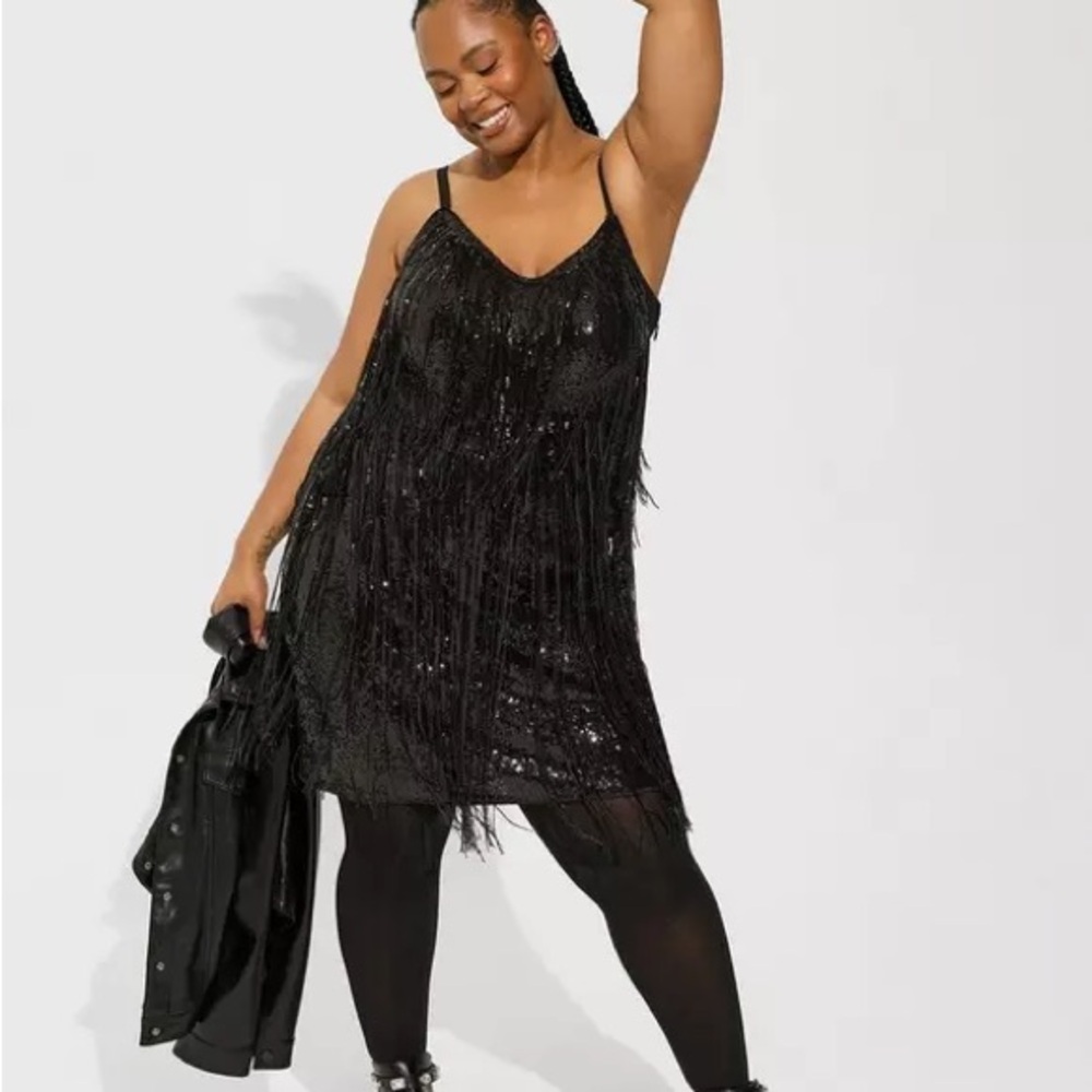 Festi Sequin Fringe Mini Dress